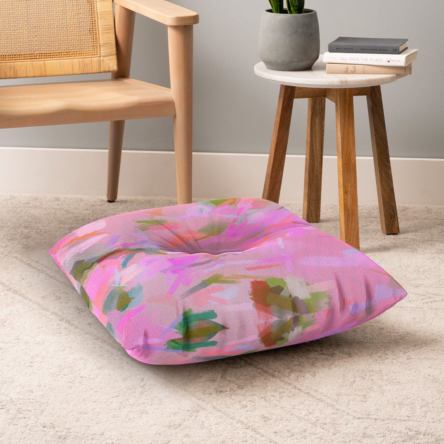 83 Oranges Whispers In Pink Floor Pillow Square