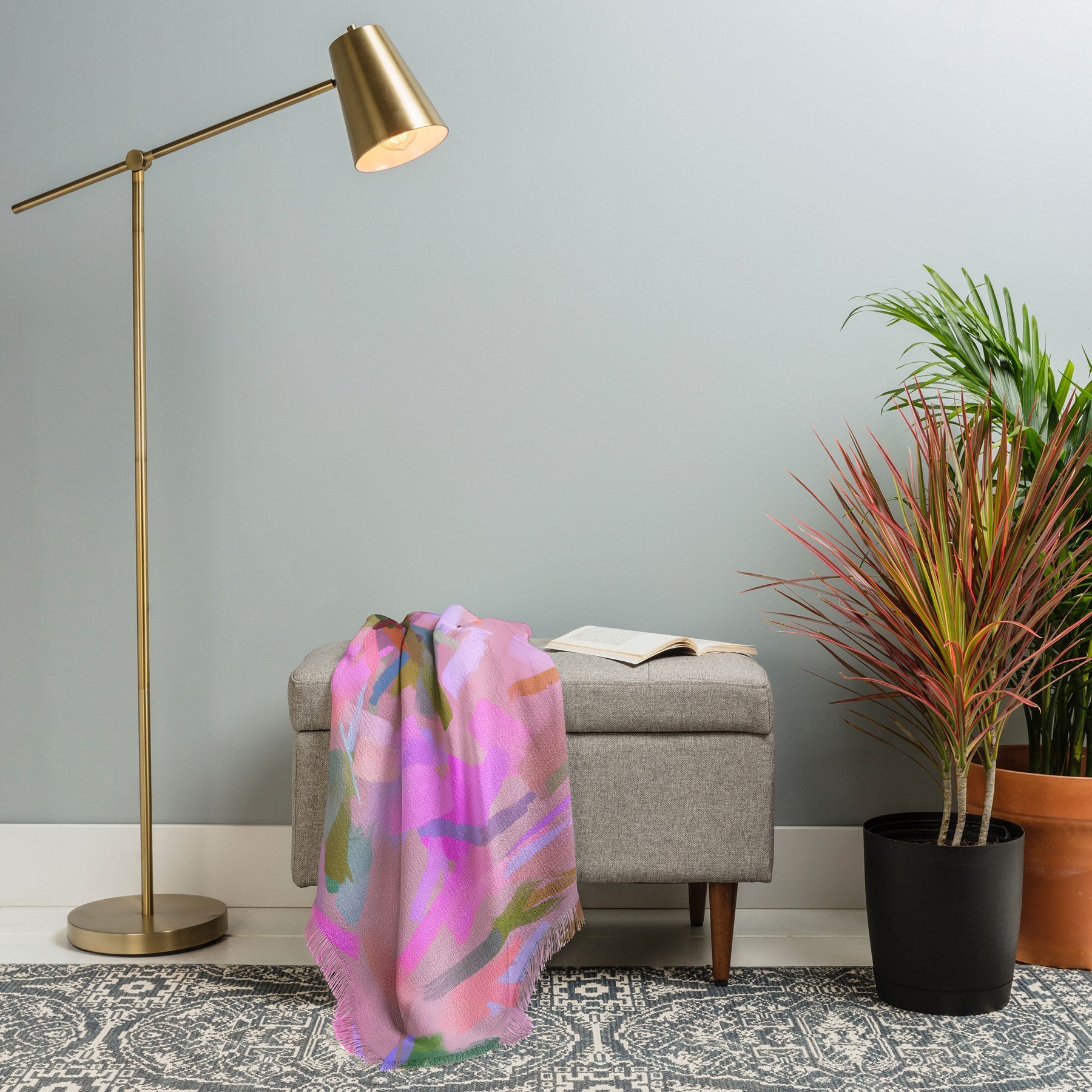 83 Oranges Whispers In Pink Throw Blanket