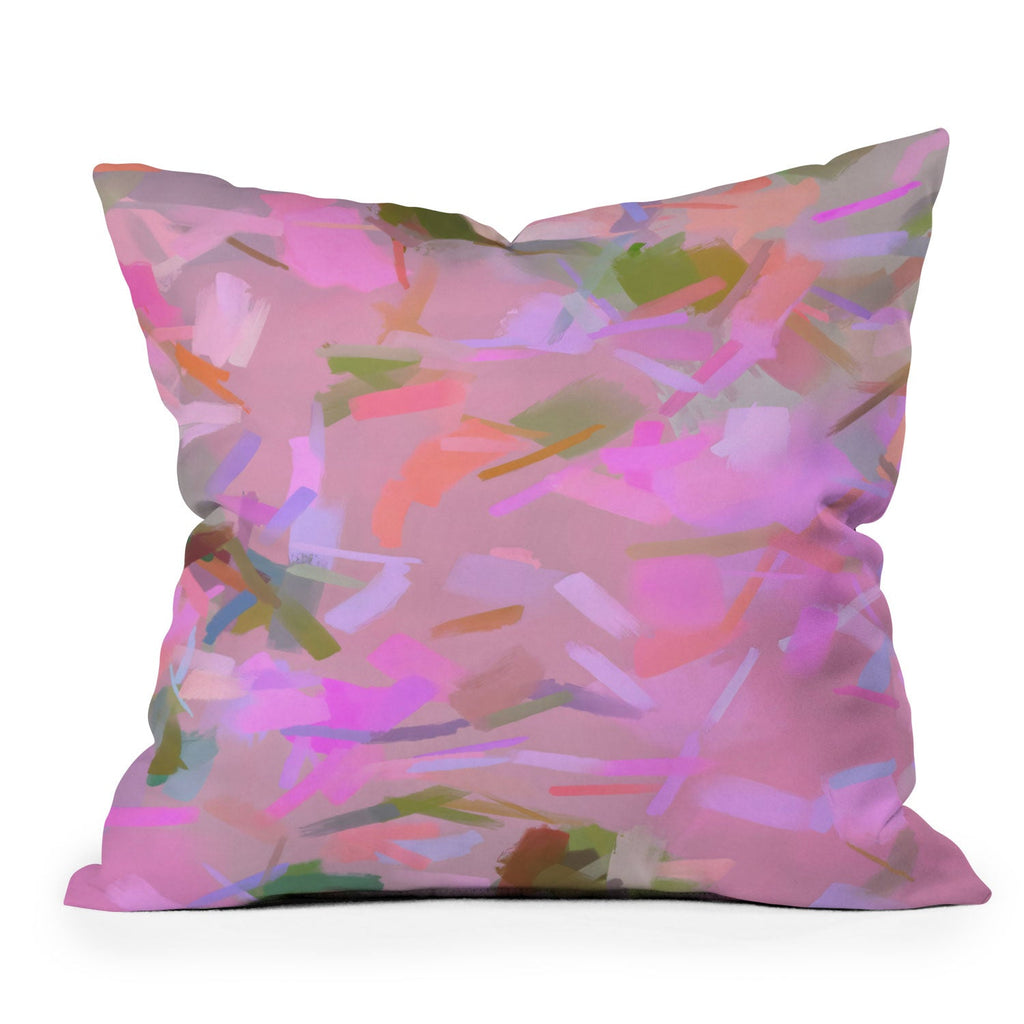 83 Oranges Whispers In Pink Outdoor Throw Pillow