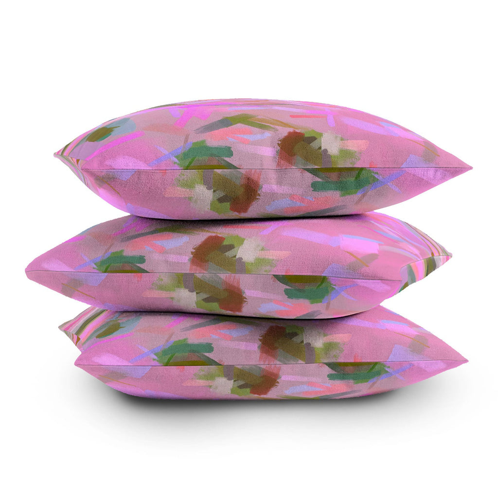 83 Oranges Whispers In Pink Outdoor Throw Pillow