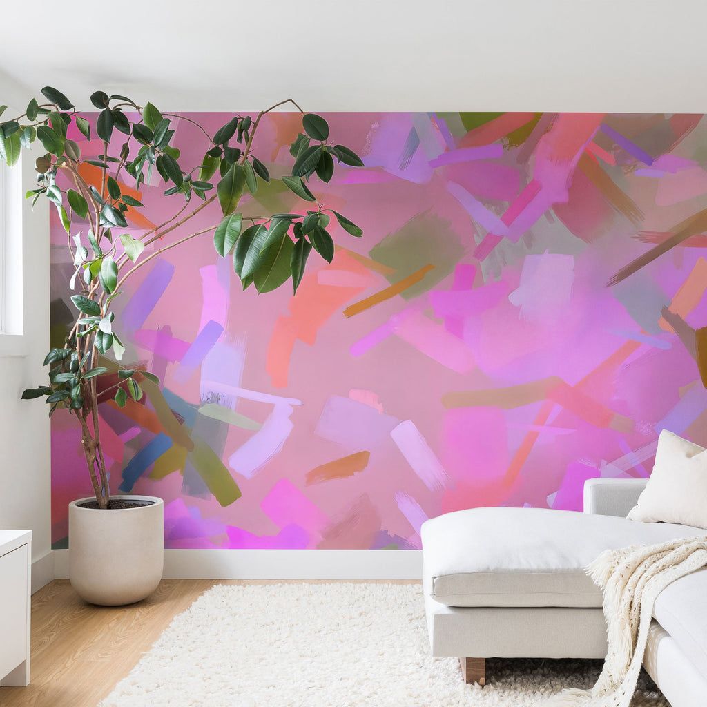 83 Oranges Whispers In Pink Wall Mural