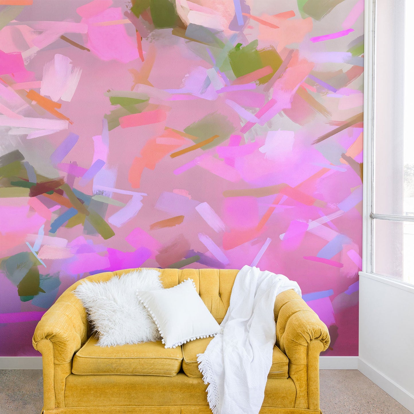 83 Oranges Whispers In Pink Wall Mural