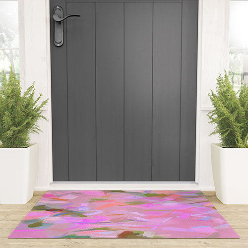 83 Oranges Whispers In Pink Welcome Mat
