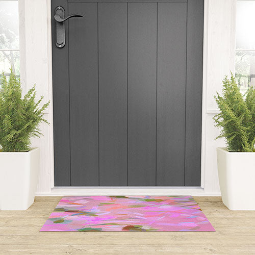 83 Oranges Whispers In Pink Welcome Mat
