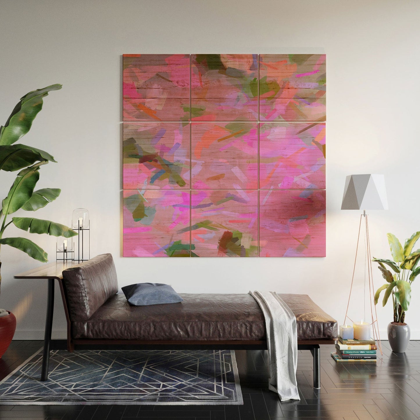 83 Oranges Whispers In Pink Wood Wall Mural