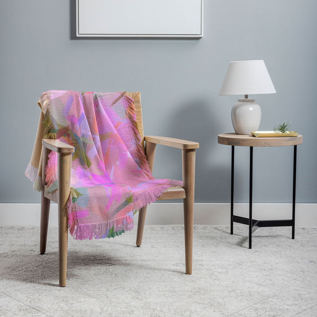 83 Oranges Whispers In Pink Throw Blanket
