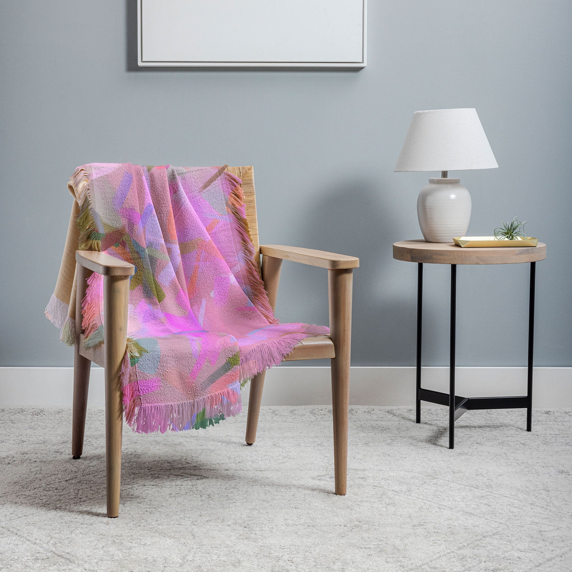 83 Oranges Whispers In Pink Throw Blanket