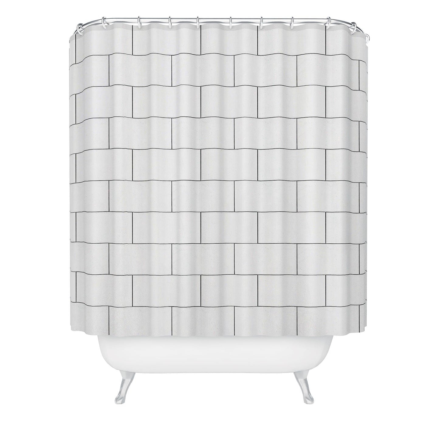 83 Oranges White Brick Imperfection Shower Curtain