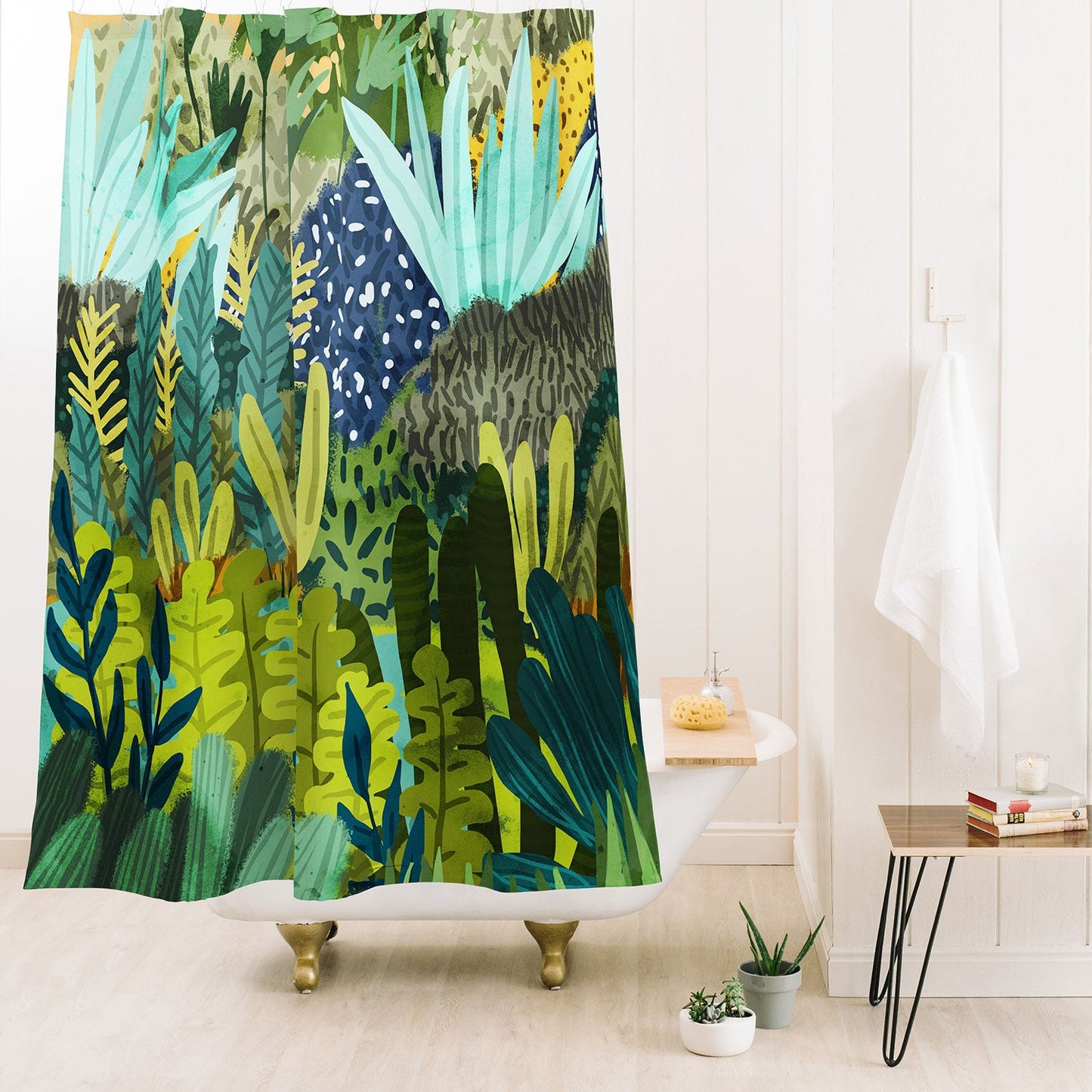 83 Oranges Wild Jungle Painting Forest Shower Curtain