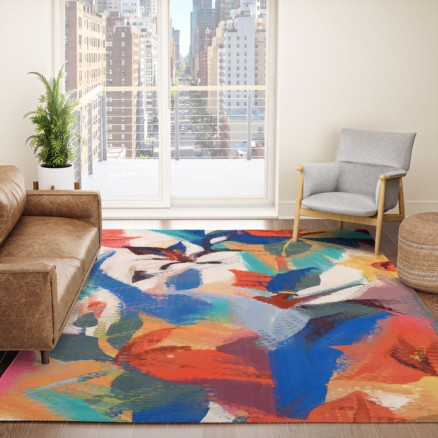 83 Oranges Wild Petals Rhapsody Area Rug