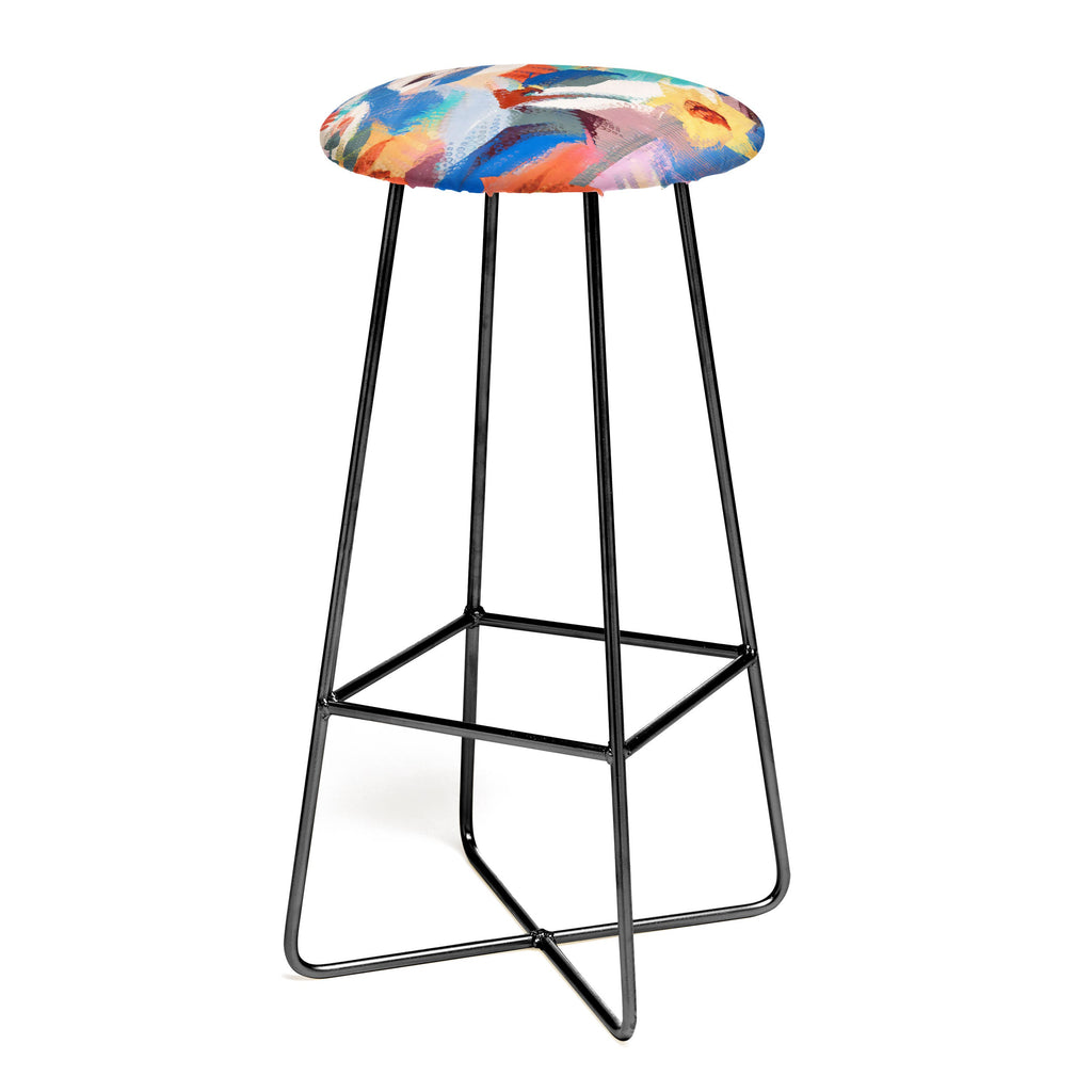 83 Oranges Wild Petals Rhapsody Bar Stool