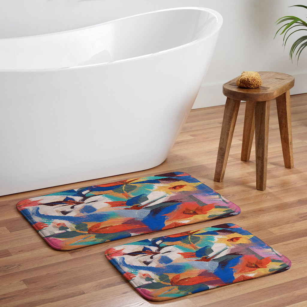 83 Oranges Wild Petals Rhapsody Memory Foam Bath Mat