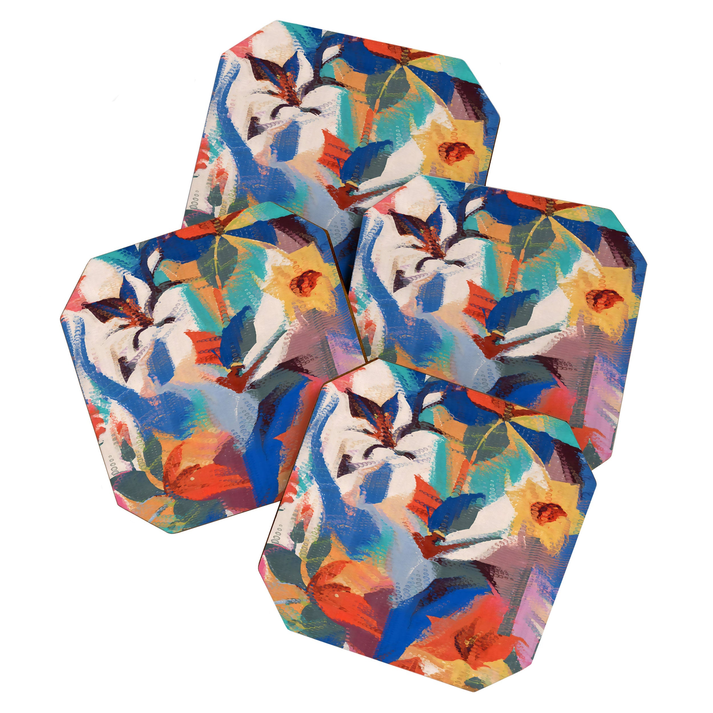 83 Oranges Wild Petals Rhapsody Coaster Set
