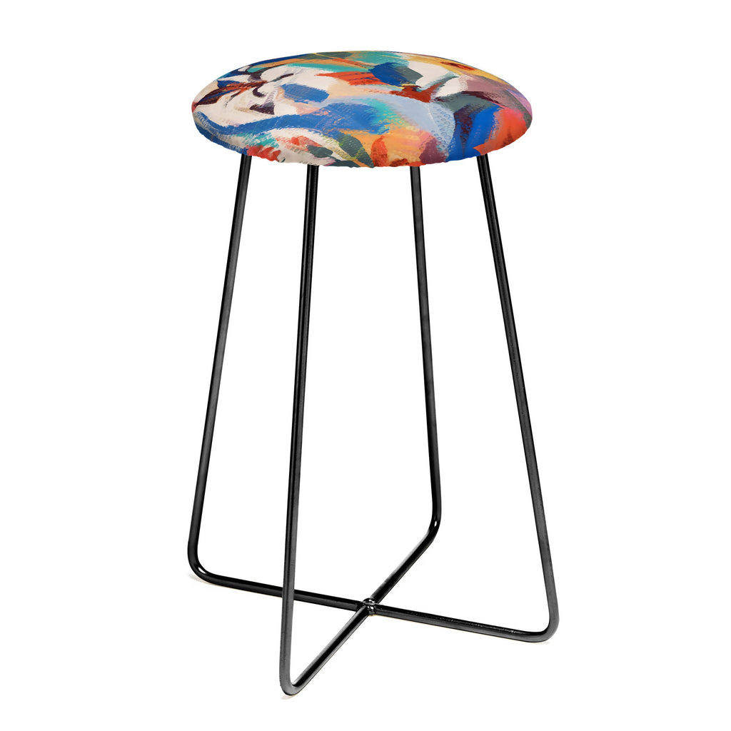 83 Oranges Wild Petals Rhapsody Counter Stool