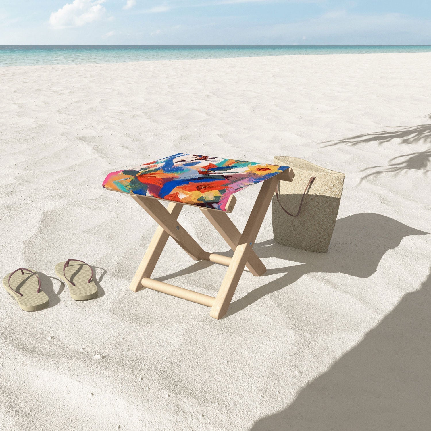 83 Oranges Wild Petals Rhapsody Folding Stool