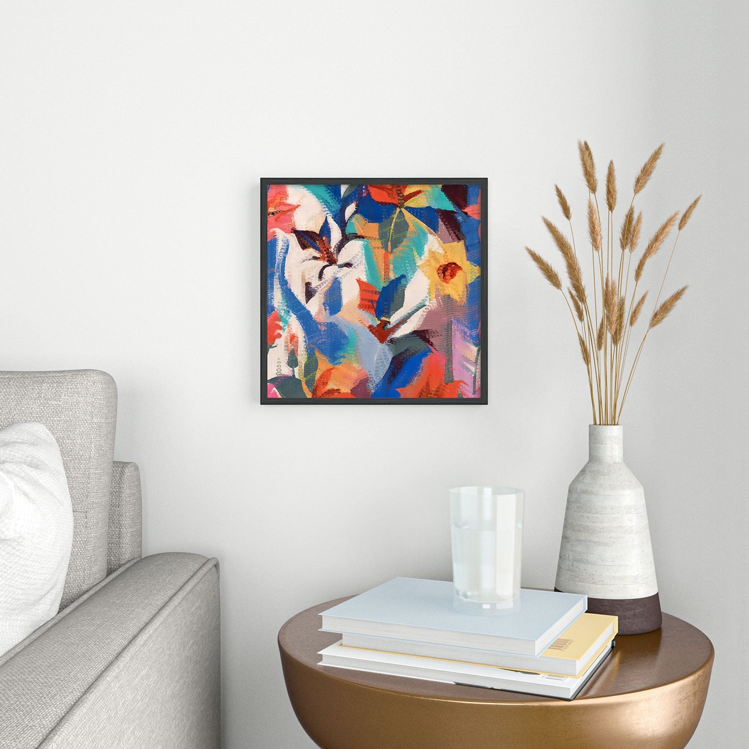 83 Oranges Wild Petals Rhapsody Square Metal Framed Art Print
