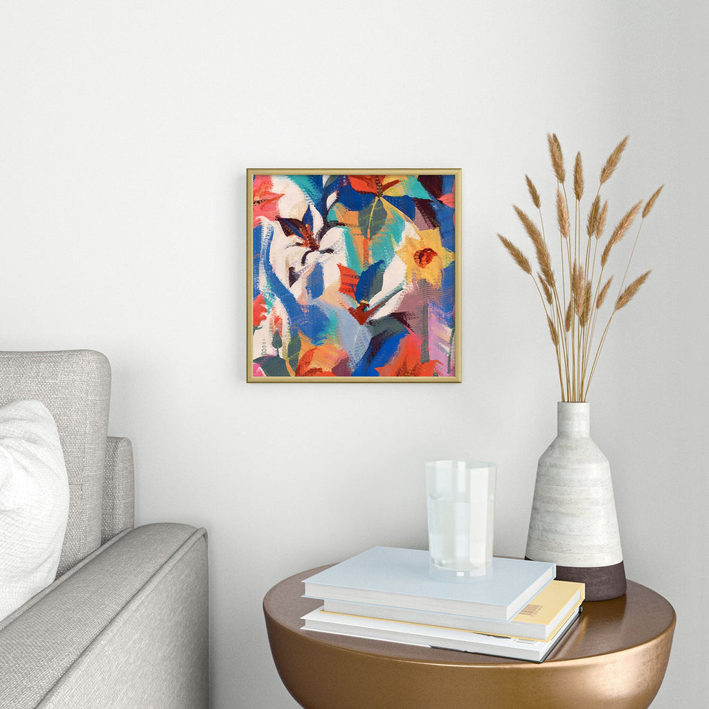 83 Oranges Wild Petals Rhapsody Square Metal Framed Art Print