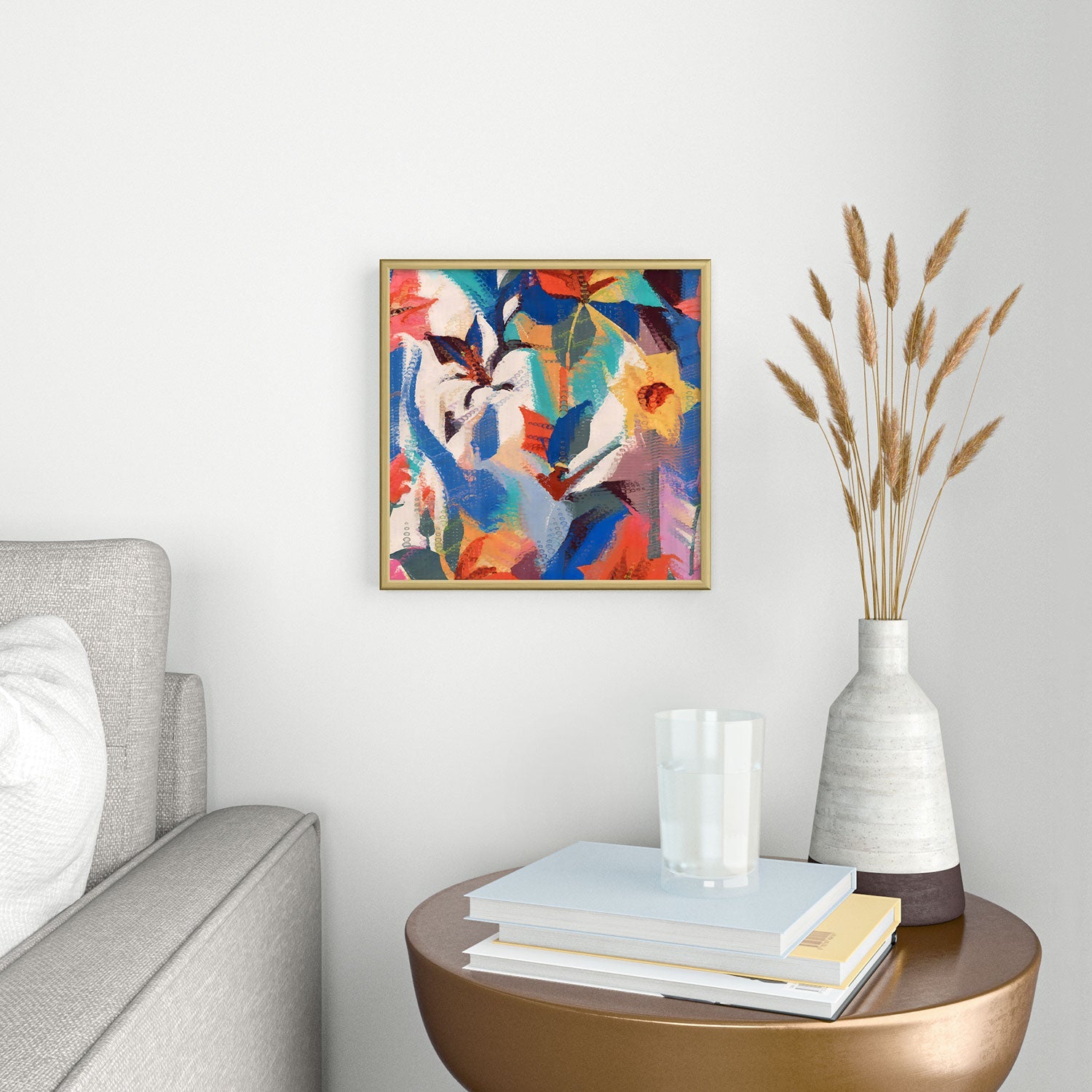 83 Oranges Wild Petals Rhapsody Square Metal Framed Art Print