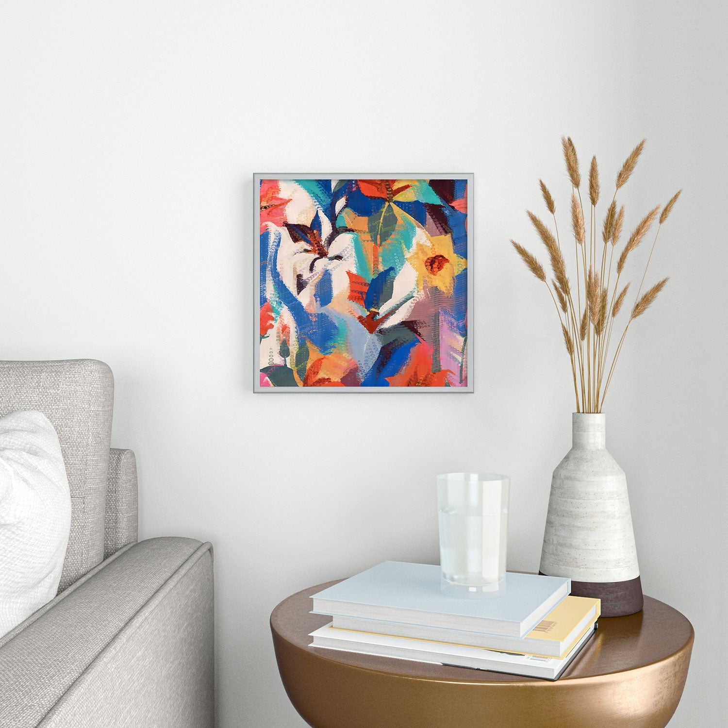 83 Oranges Wild Petals Rhapsody Square Metal Framed Art Print