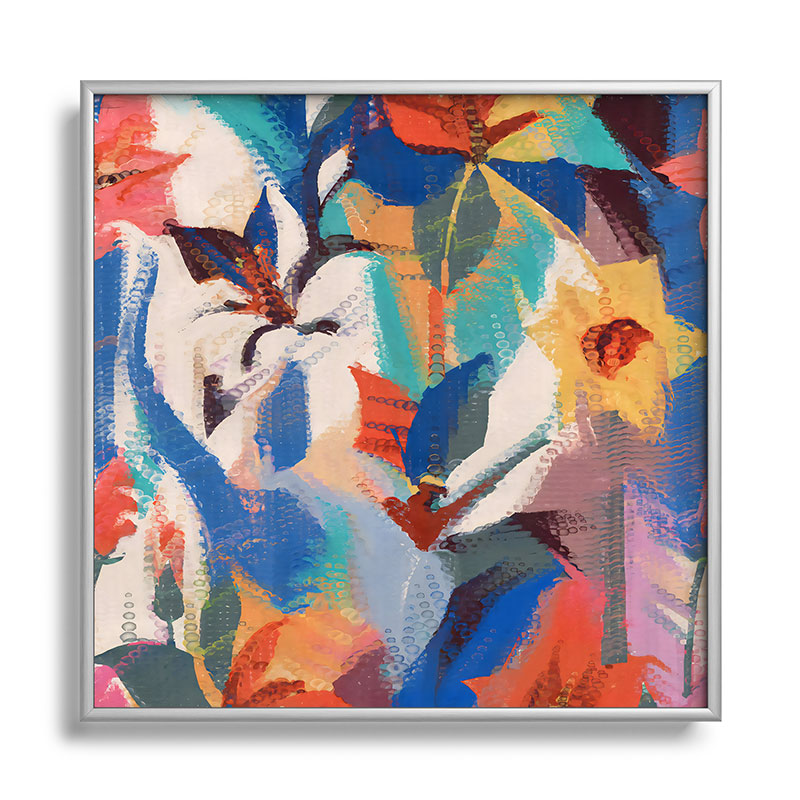 83 Oranges Wild Petals Rhapsody Square Metal Framed Art Print