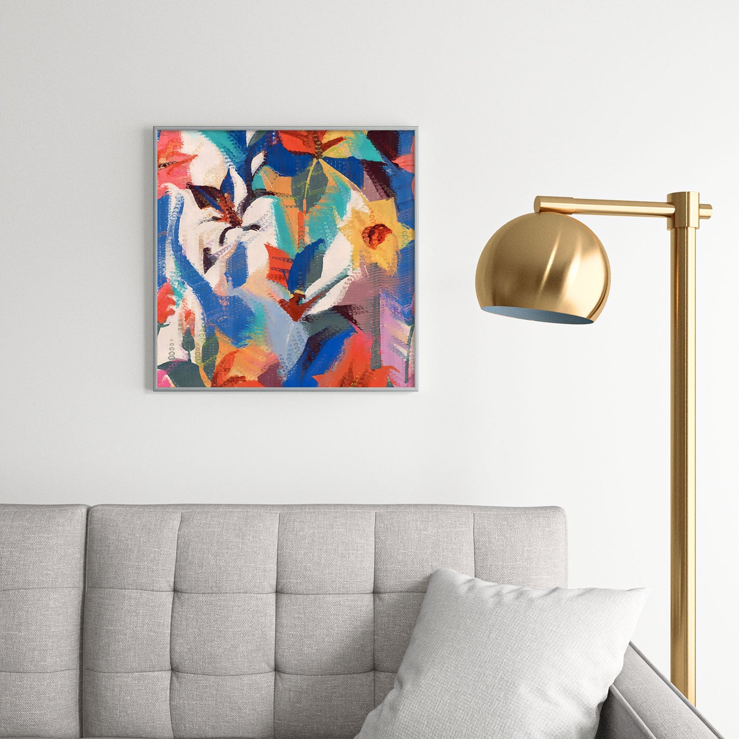 83 Oranges Wild Petals Rhapsody Square Metal Framed Art Print