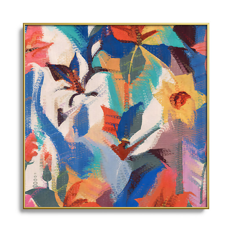 83 Oranges Wild Petals Rhapsody Square Metal Framed Art Print