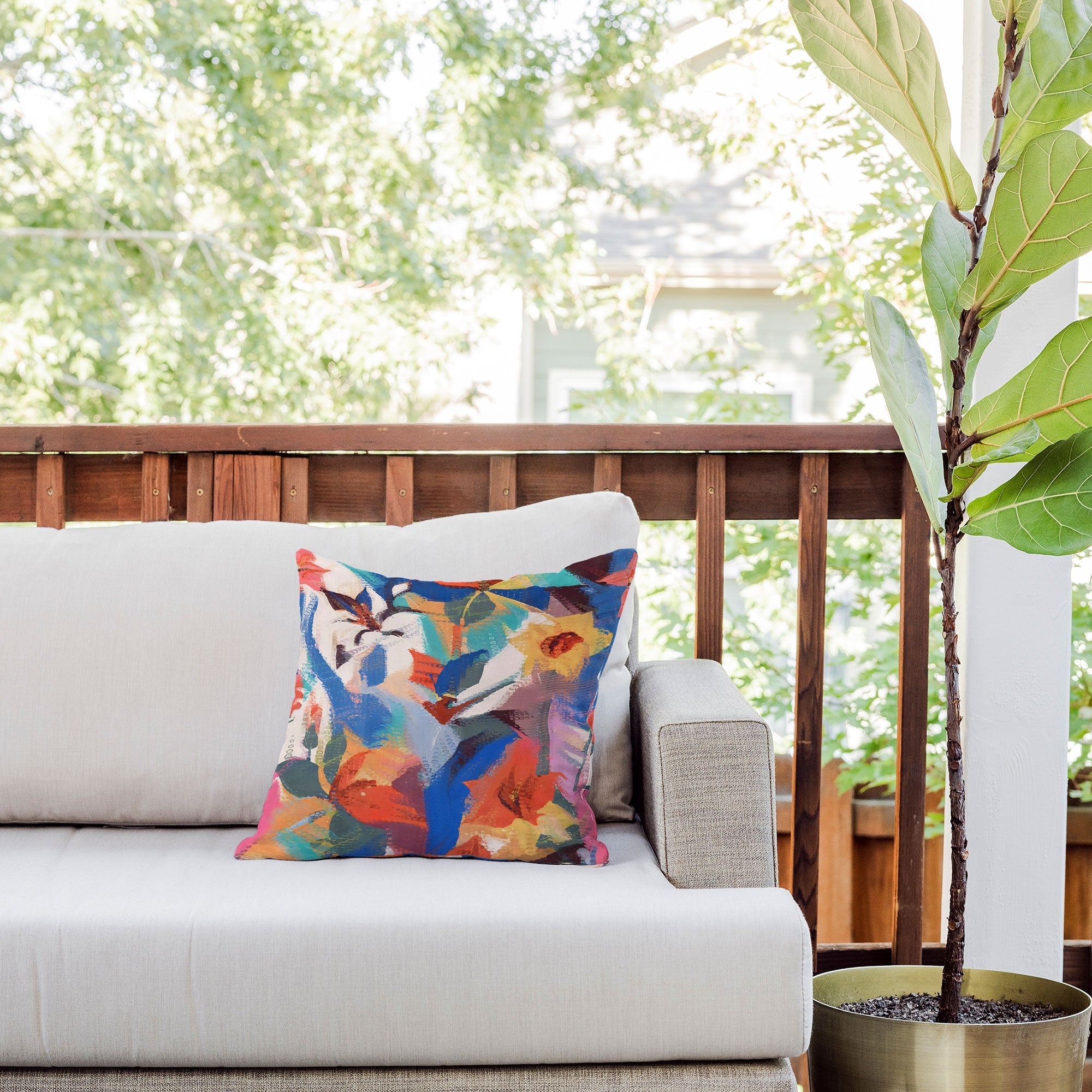 83 Oranges Wild Petals Rhapsody Outdoor Throw Pillow