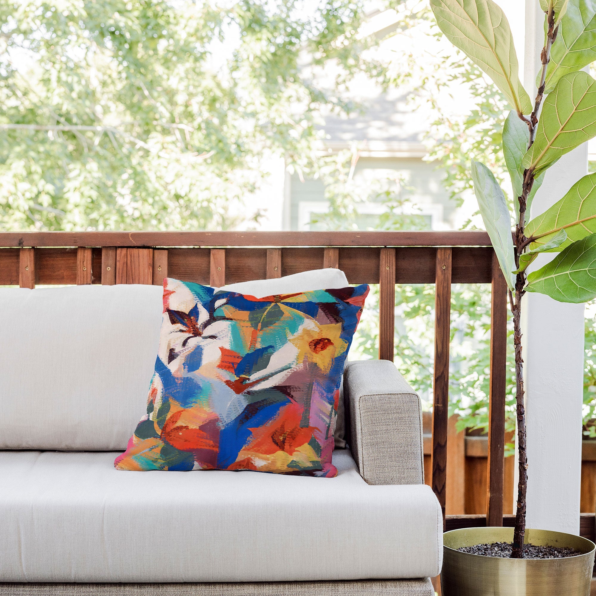 83 Oranges Wild Petals Rhapsody Outdoor Throw Pillow