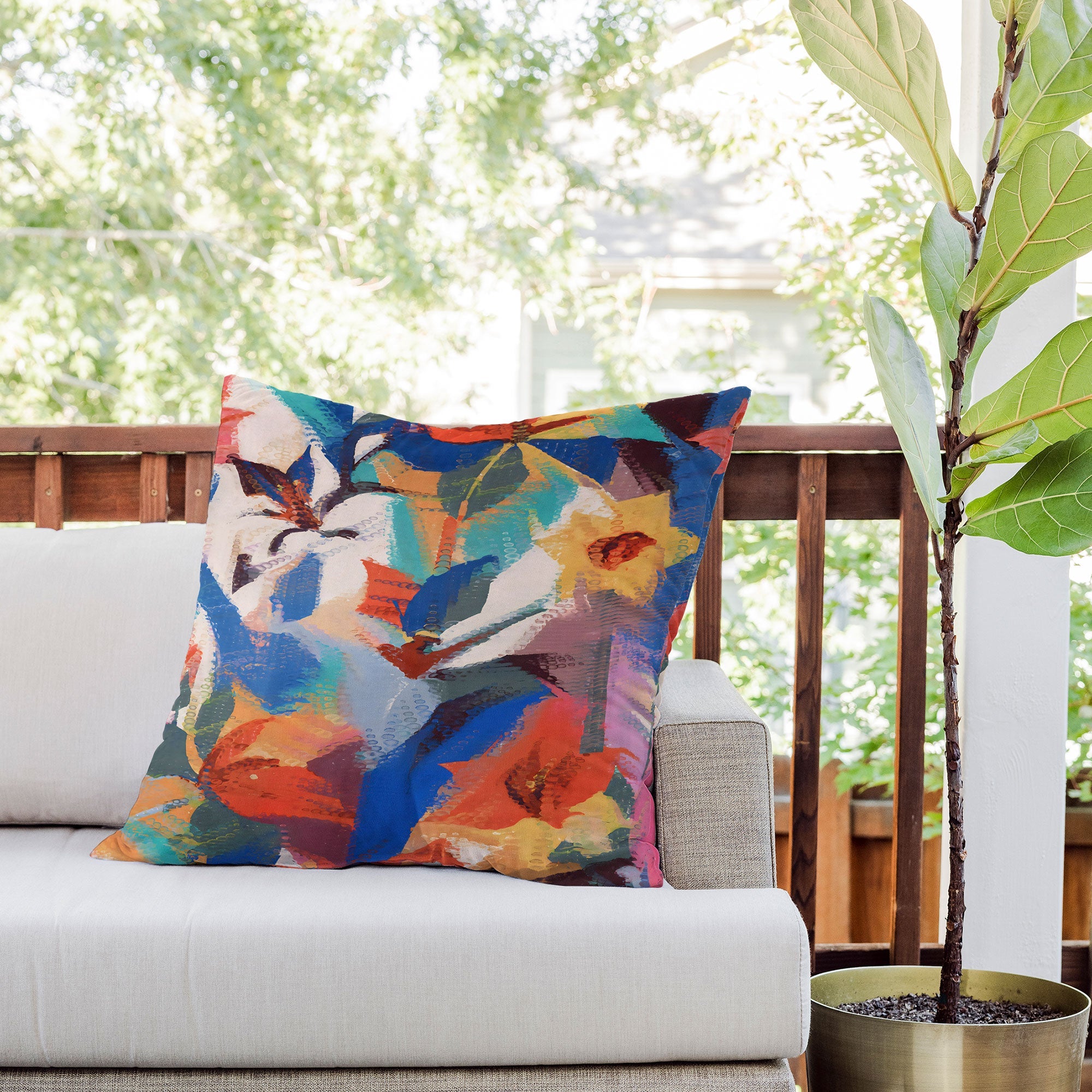 83 Oranges Wild Petals Rhapsody Outdoor Throw Pillow