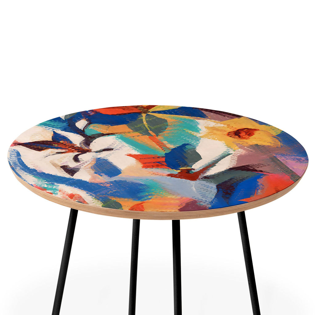 83 Oranges Wild Petals Rhapsody Round Side Table