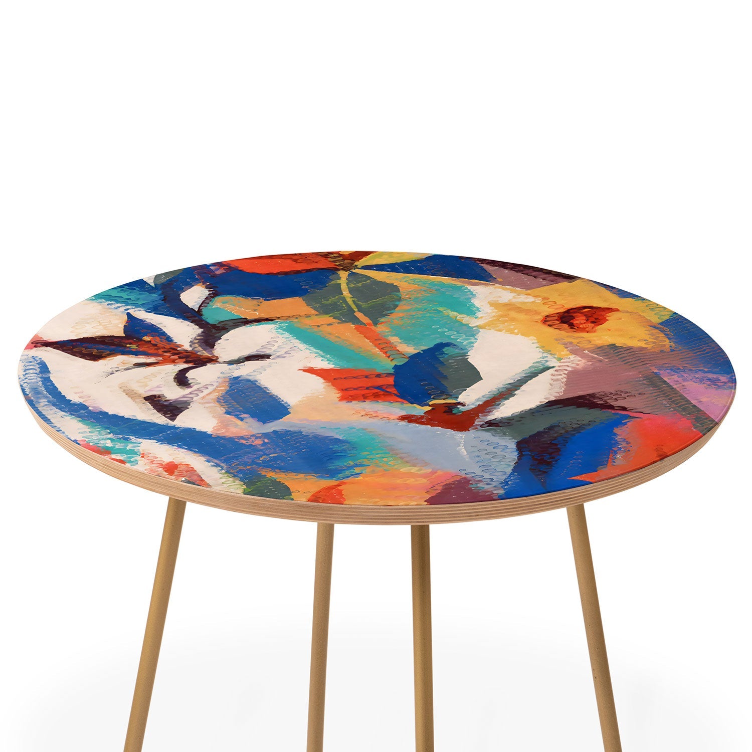 83 Oranges Wild Petals Rhapsody Round Side Table