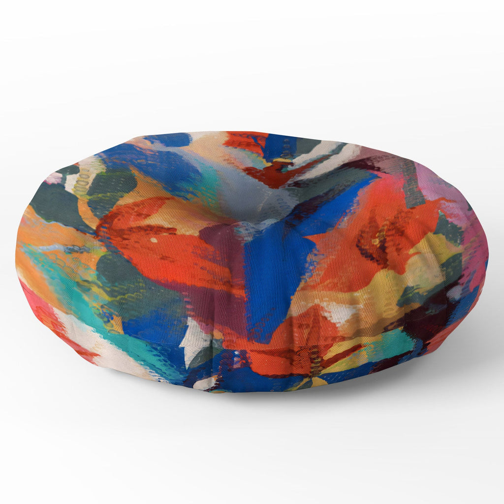 83 Oranges Wild Petals Rhapsody Floor Pillow Round