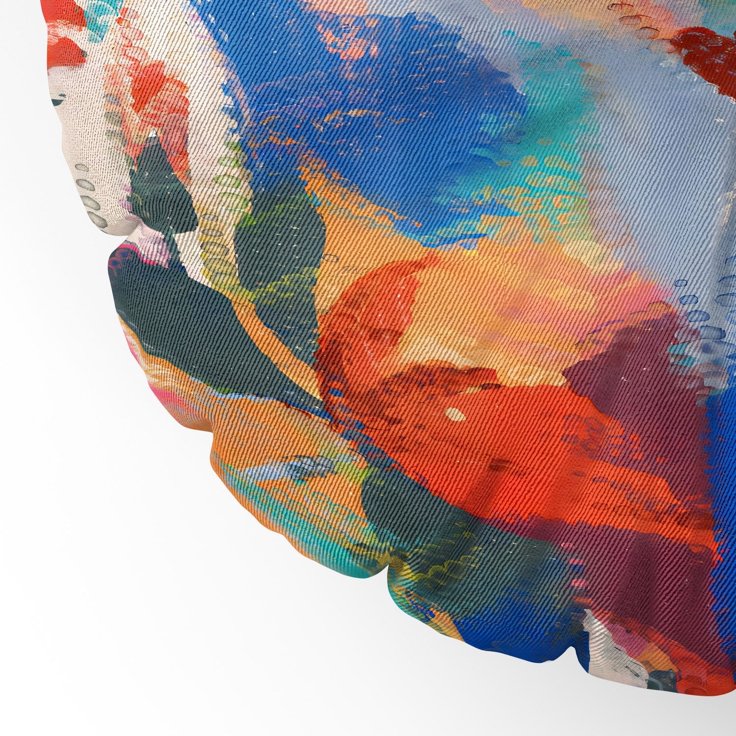 83 Oranges Wild Petals Rhapsody Floor Pillow Round