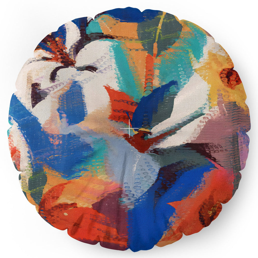 83 Oranges Wild Petals Rhapsody Floor Pillow Round
