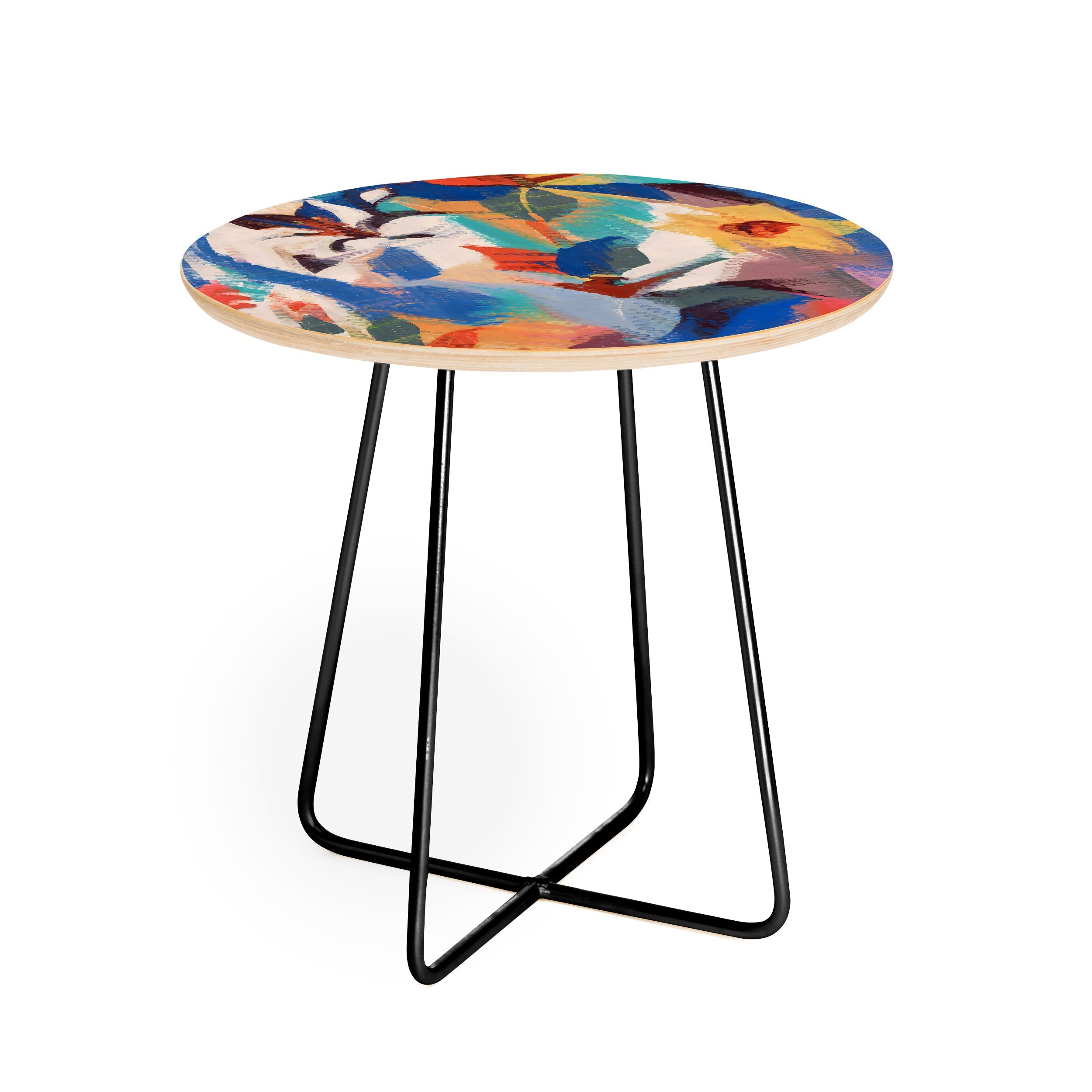 83 Oranges Wild Petals Rhapsody Round Side Table