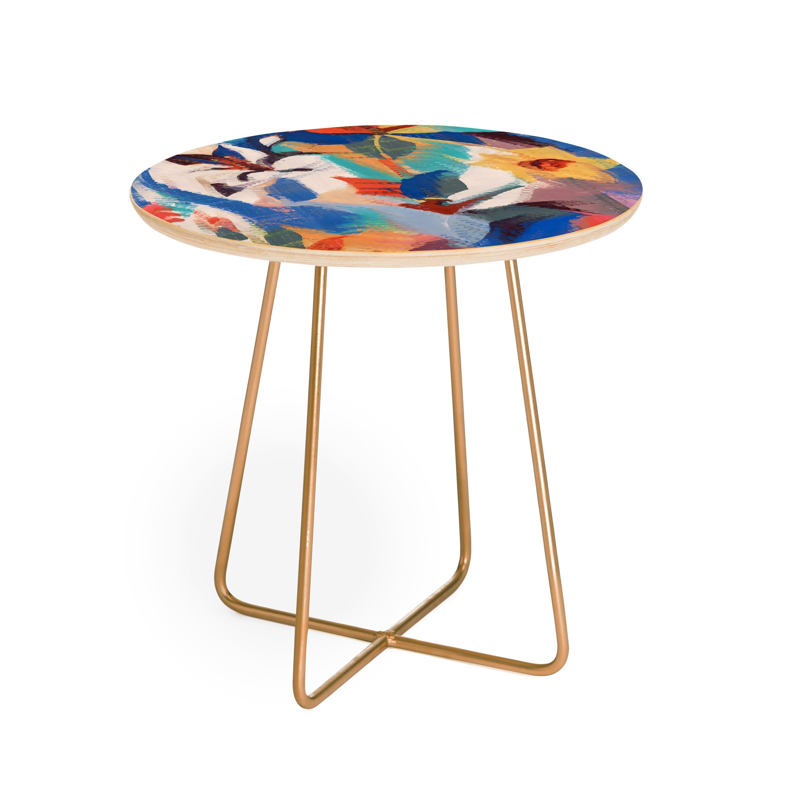 83 Oranges Wild Petals Rhapsody Round Side Table