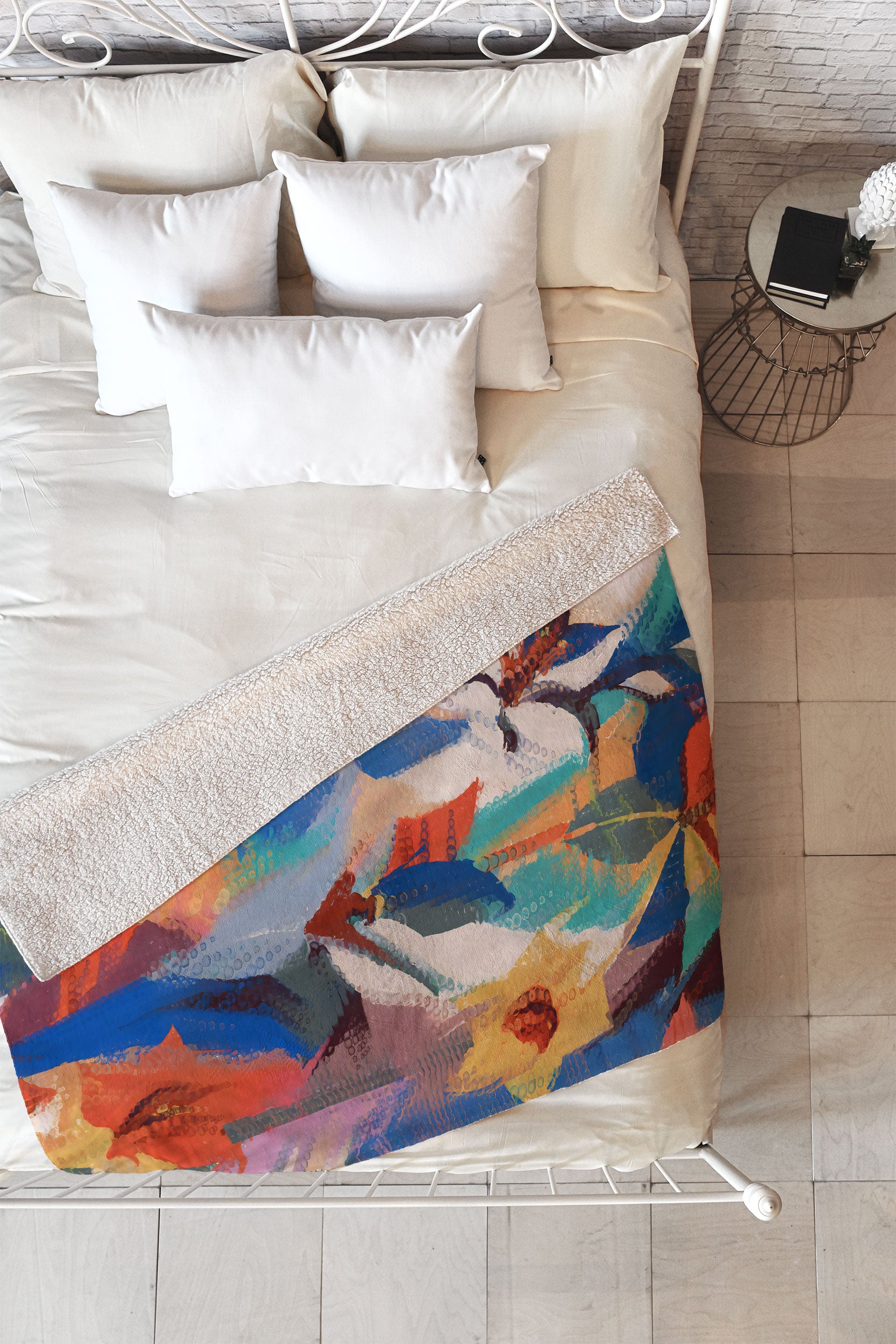 83 Oranges Wild Petals Rhapsody Fleece Throw Blanket