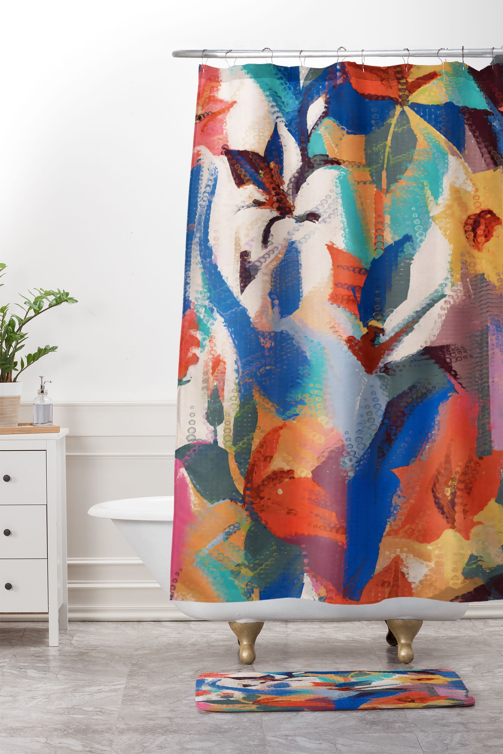83 Oranges Wild Petals Rhapsody Memory Foam Bath Mat