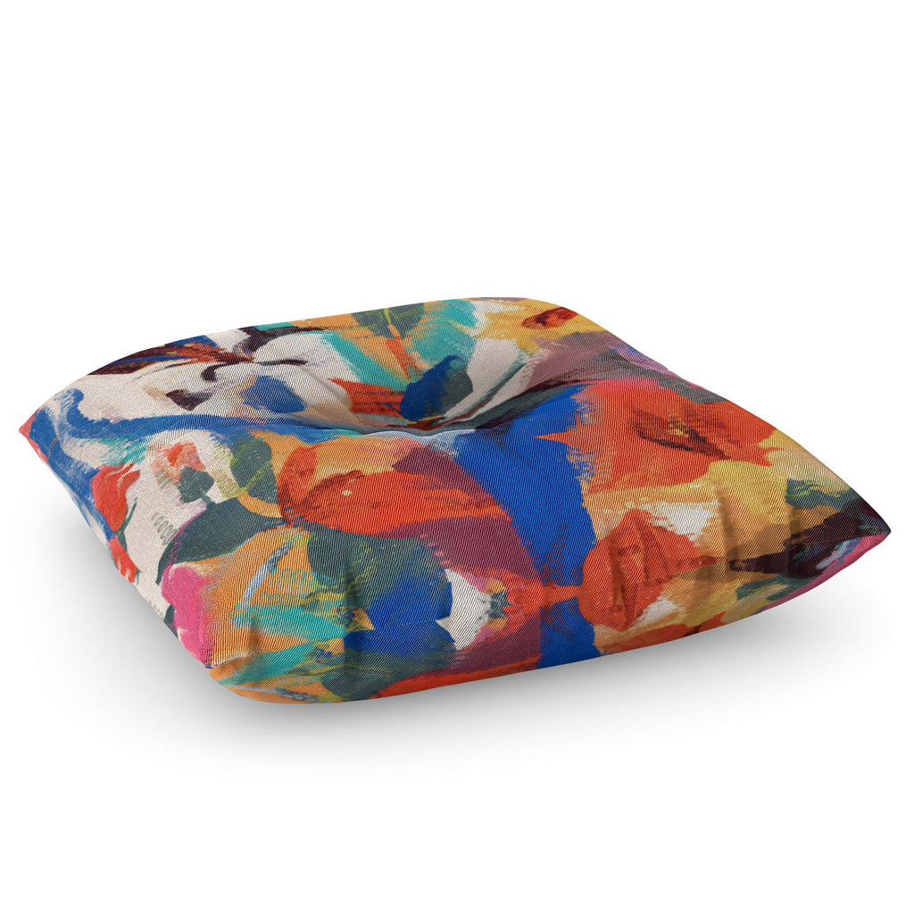 83 Oranges Wild Petals Rhapsody Floor Pillow Square