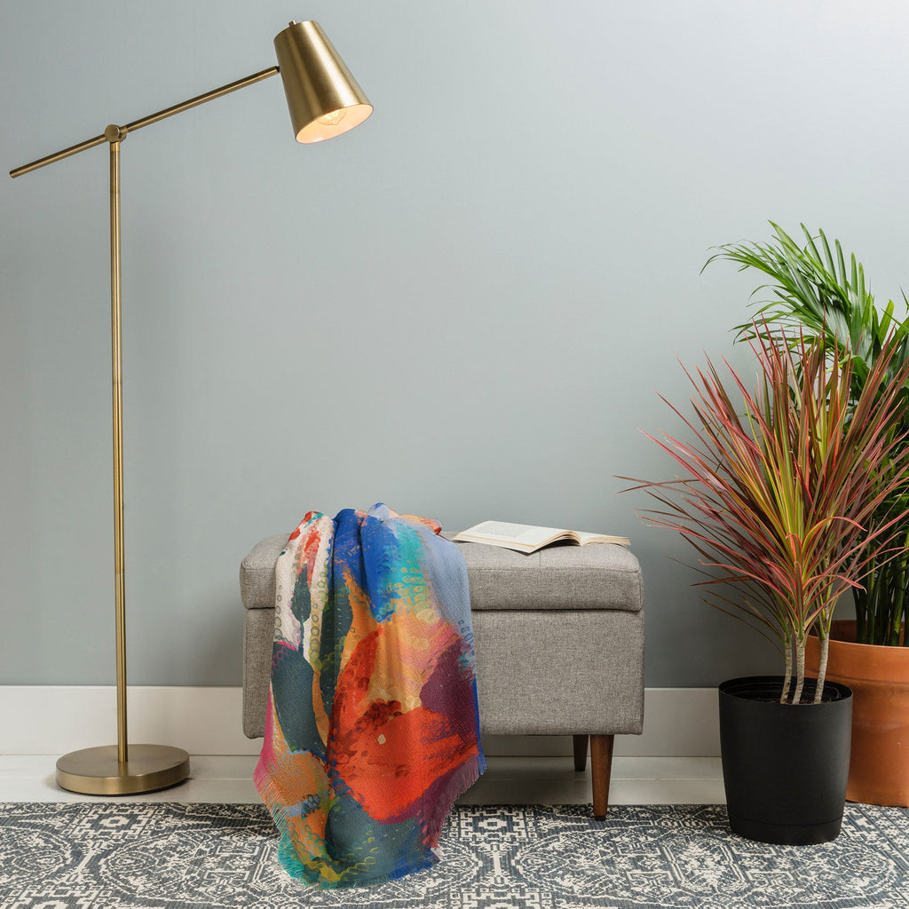 83 Oranges Wild Petals Rhapsody Throw Blanket