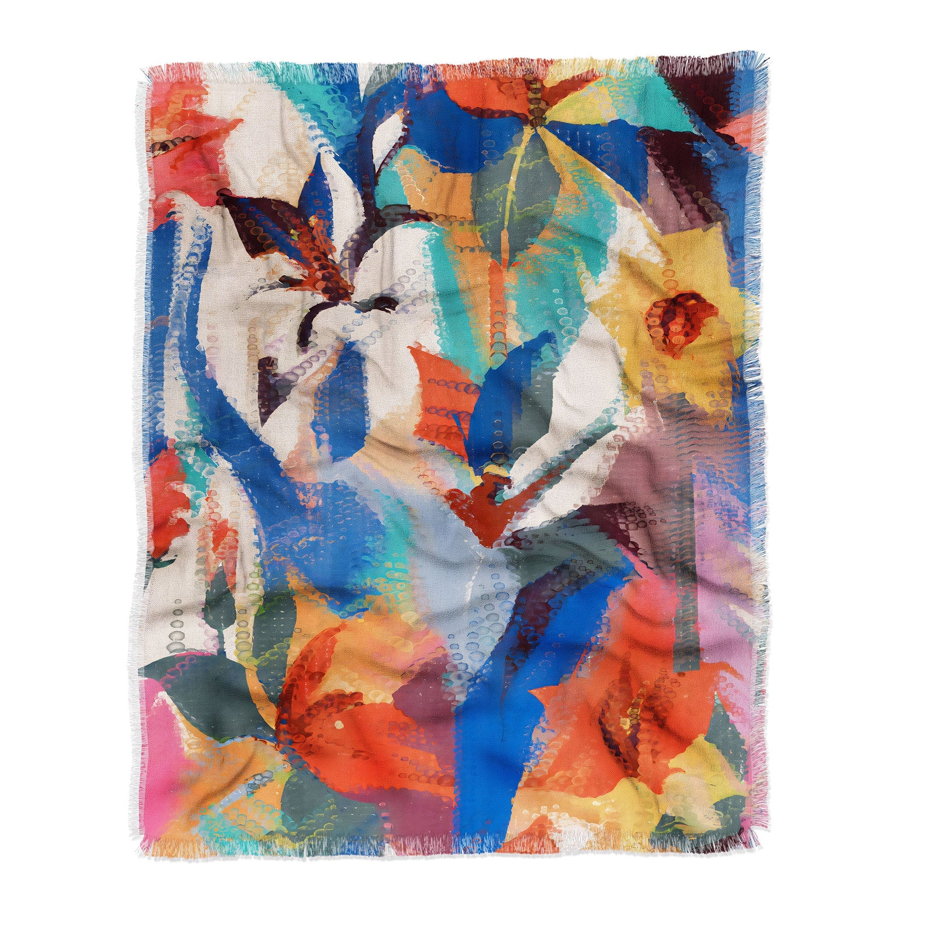 83 Oranges Wild Petals Rhapsody Throw Blanket