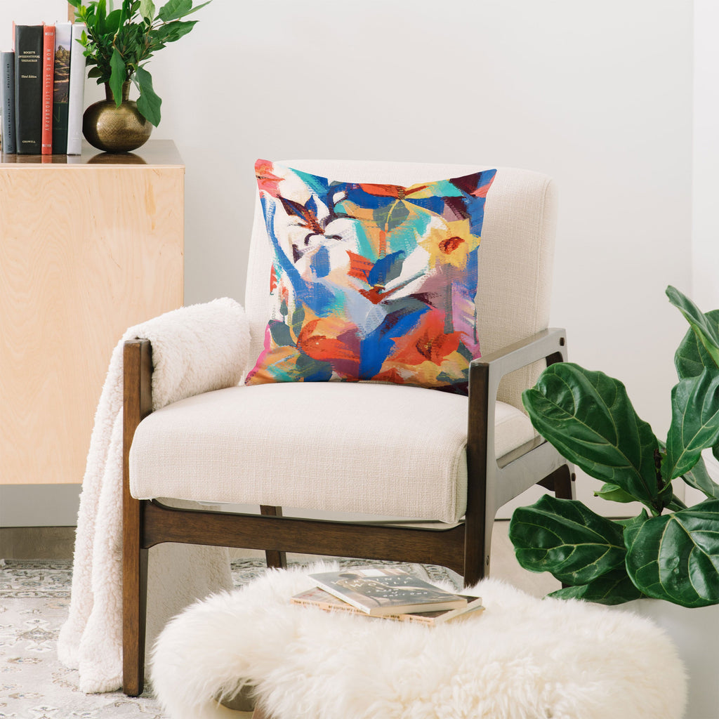 83 Oranges Wild Petals Rhapsody Throw Pillow