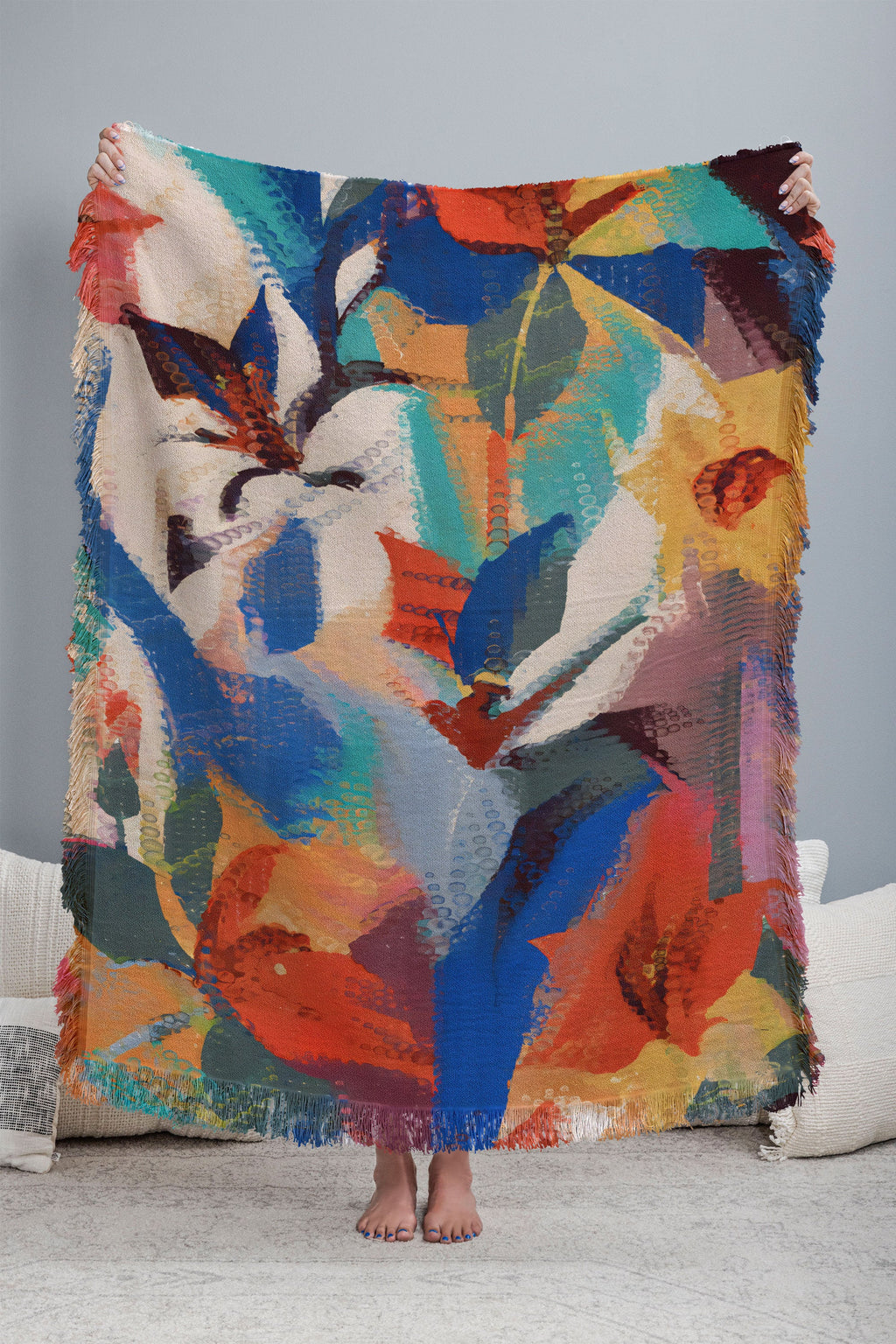 83 Oranges Wild Petals Rhapsody Throw Blanket