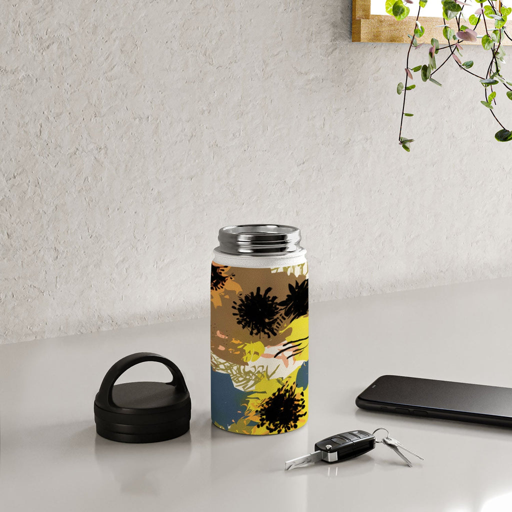 83 Oranges Yellow Ochre Florals Water Bottle