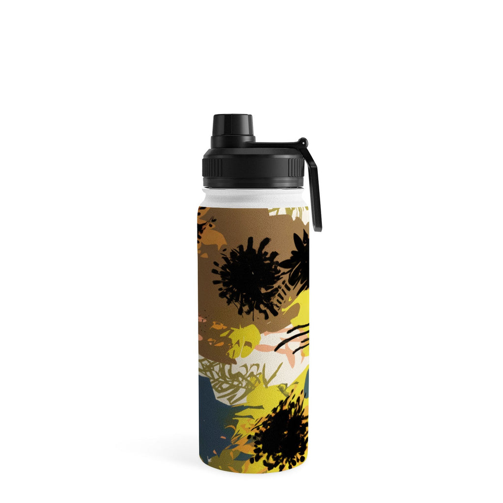 83 Oranges Yellow Ochre Florals Water Bottle