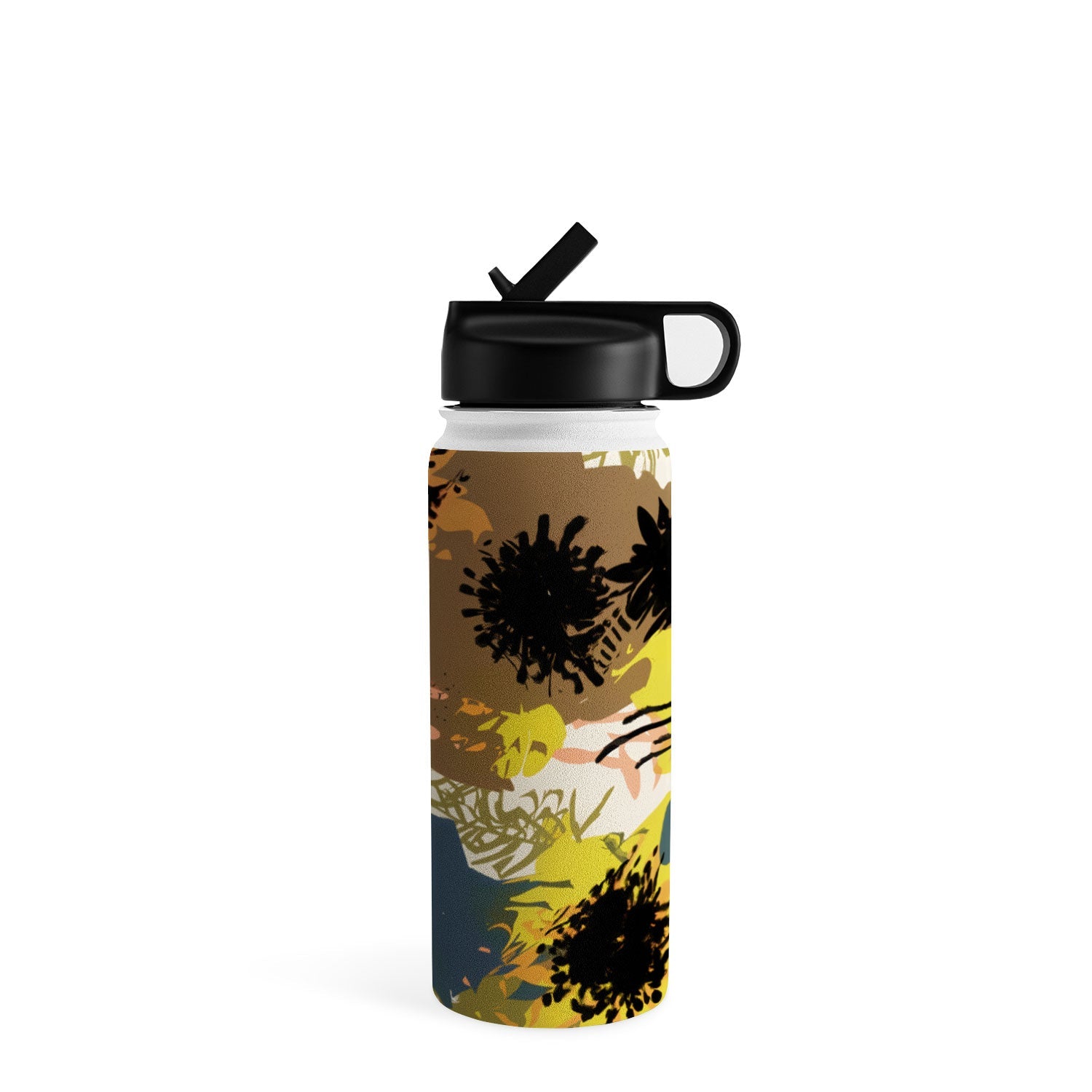 83 Oranges Yellow Ochre Florals Water Bottle