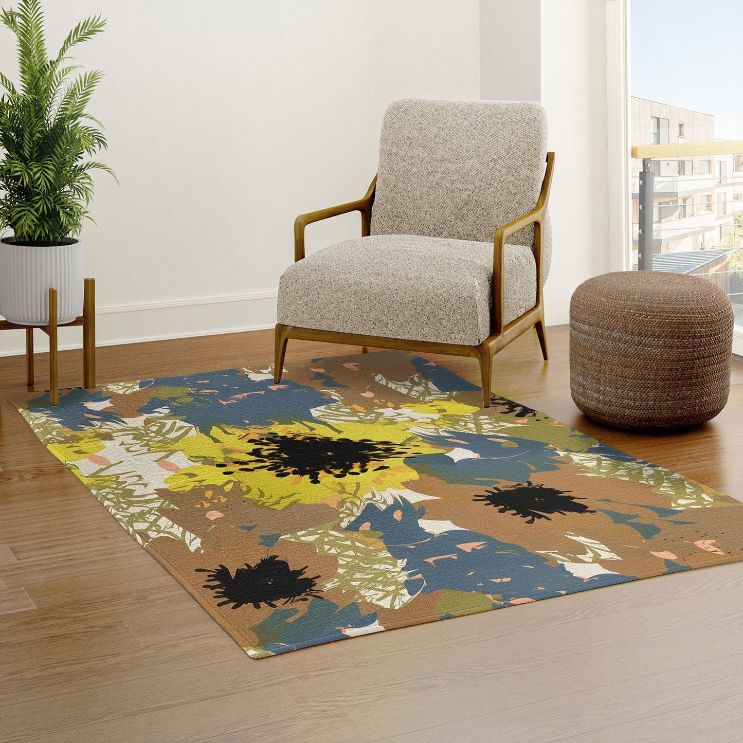 83 Oranges Yellow Ochre Florals Area Rug