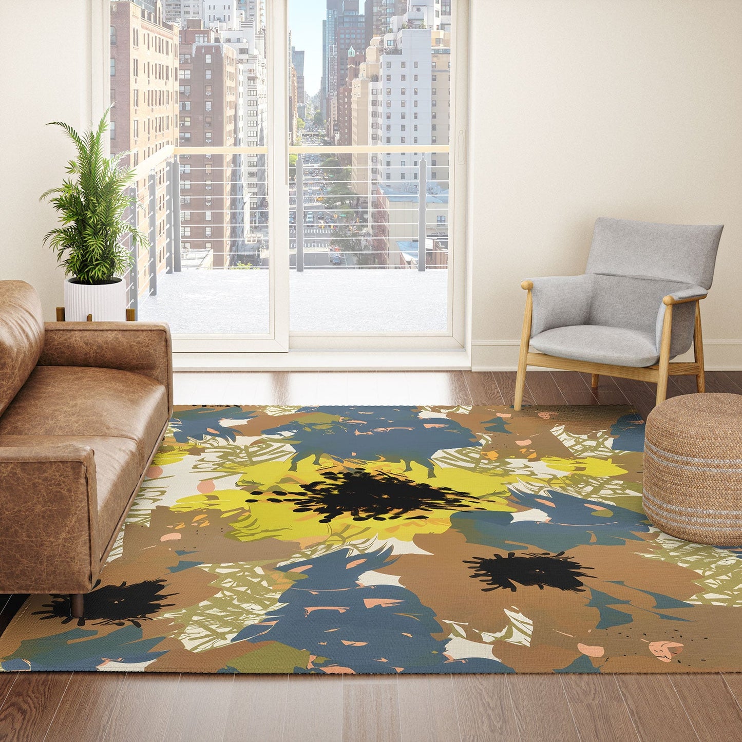 83 Oranges Yellow Ochre Florals Area Rug