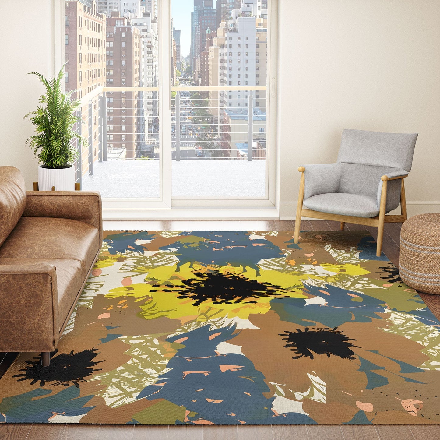 83 Oranges Yellow Ochre Florals Area Rug
