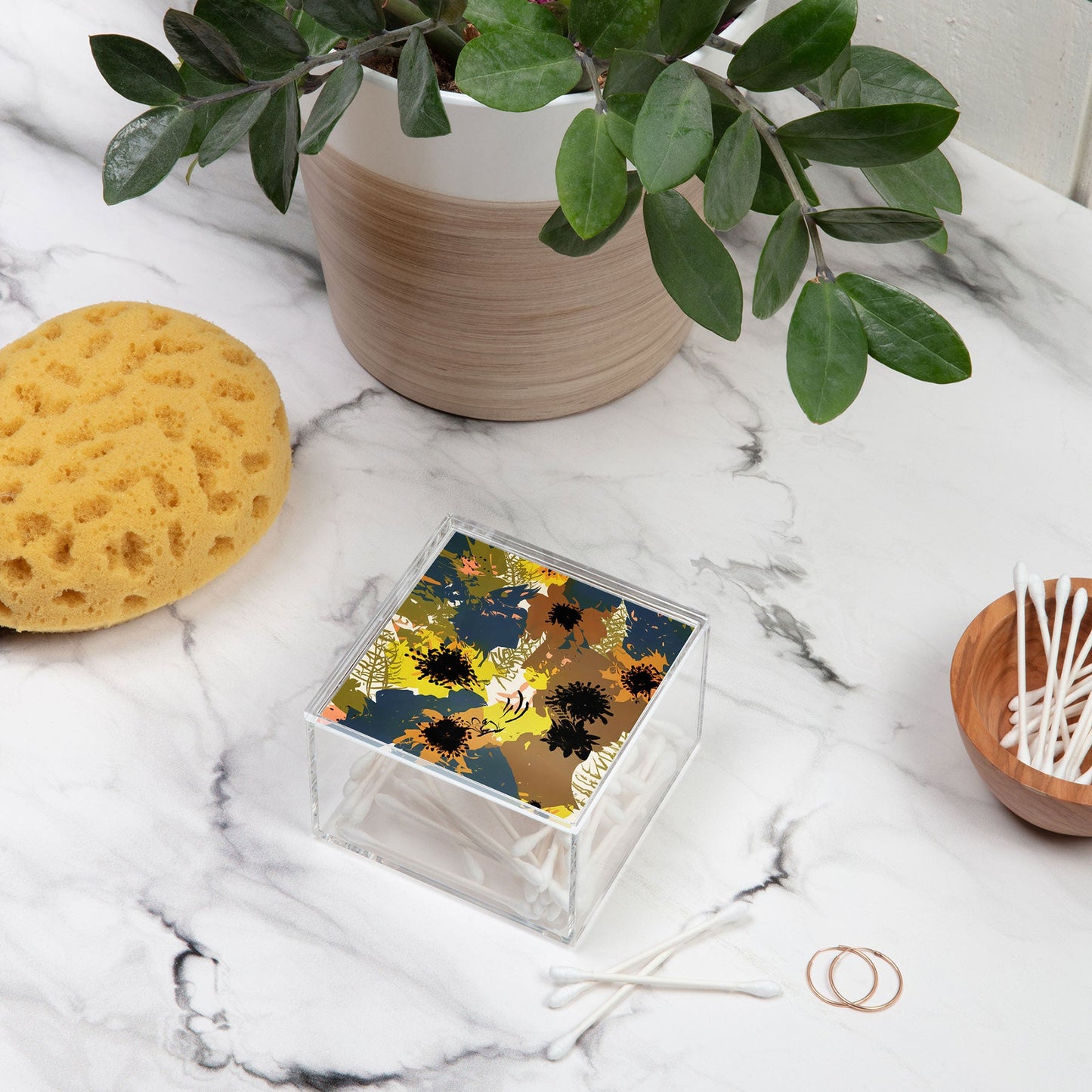 83 Oranges Yellow Ochre Florals Acrylic Box